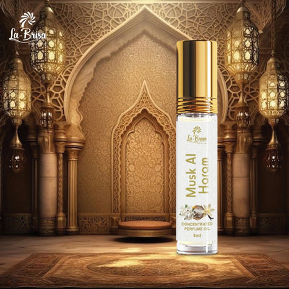 La Brisa Musk Al Haram Attar Roll On, 6ml | Fresh Floral Musk Sandalwood Fragrance | Long Lasting Arabic Unisex Attar