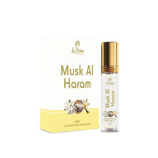La Brisa Musk Al Haram Attar Roll On, 6ml | Fresh Floral Musk Sandalwood Fragrance | Long Lasting Arabic Unisex Attar