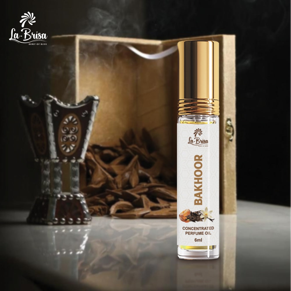 La Brisa Bakhoor Attar Roll On, 6ml | Long Lasting Arabic Unisex Attar | Floral Fruity Amber Fragrance