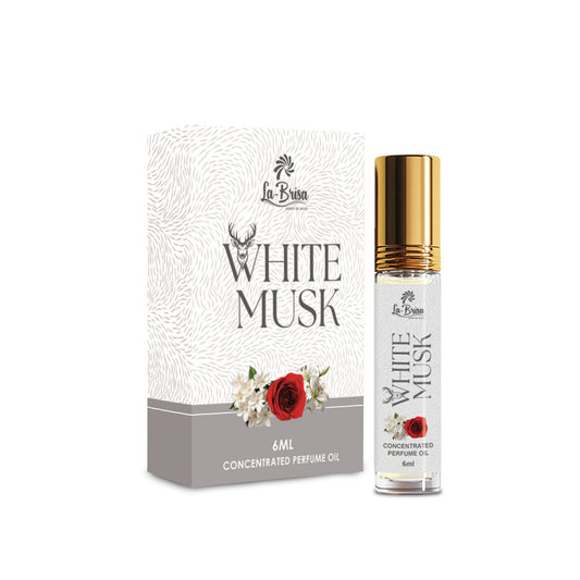 La Brisa White Musk Attar For Men & Women | Soft Floral Musk Unisex Musk Attar | Long Lasting Alcohol Free Roll On | 6ml