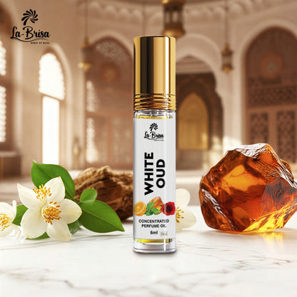 La Brisa White Oud Unisex Attar For Men & Women | Long Lasting Citrus Fresh Woody Attar Roll On | 6ml