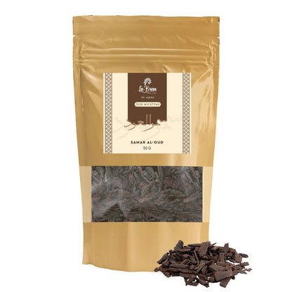 La Brisa Samar Al Oud Bakhoor Oud Muattar | Citrus Saffron Vanilla Oud Aroma | Arabian Oud Incense | 50gms