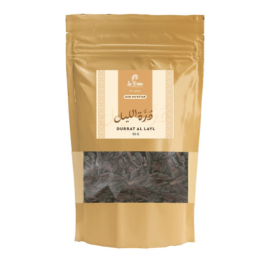 La Brisa Durrat Al Layl Bakhoor Oud Muattar | Fresh Wood Oud Bakhoor Incense | Oud Wood Chips | 50gms
