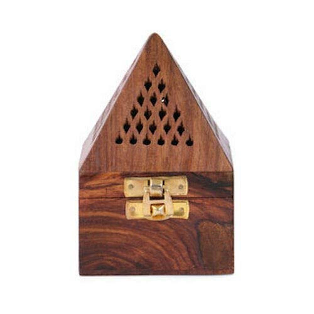 Pyramid Shape Wooden Bakhoor Burner (Dani) | Handmade, Durable, Eco Friendly | Non Electric | For Charcoal Use | 5in