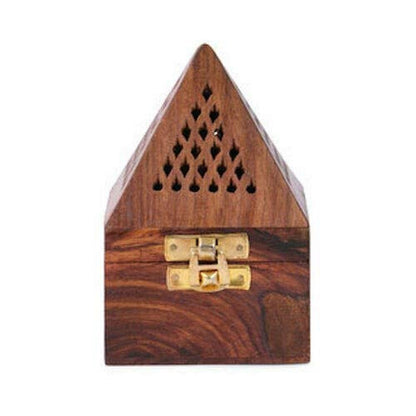 Pyramid Shape Wooden Bakhoor Burner (Dani) | Handmade, Durable, Eco Friendly | Non Electric | For Charcoal Use | 5in