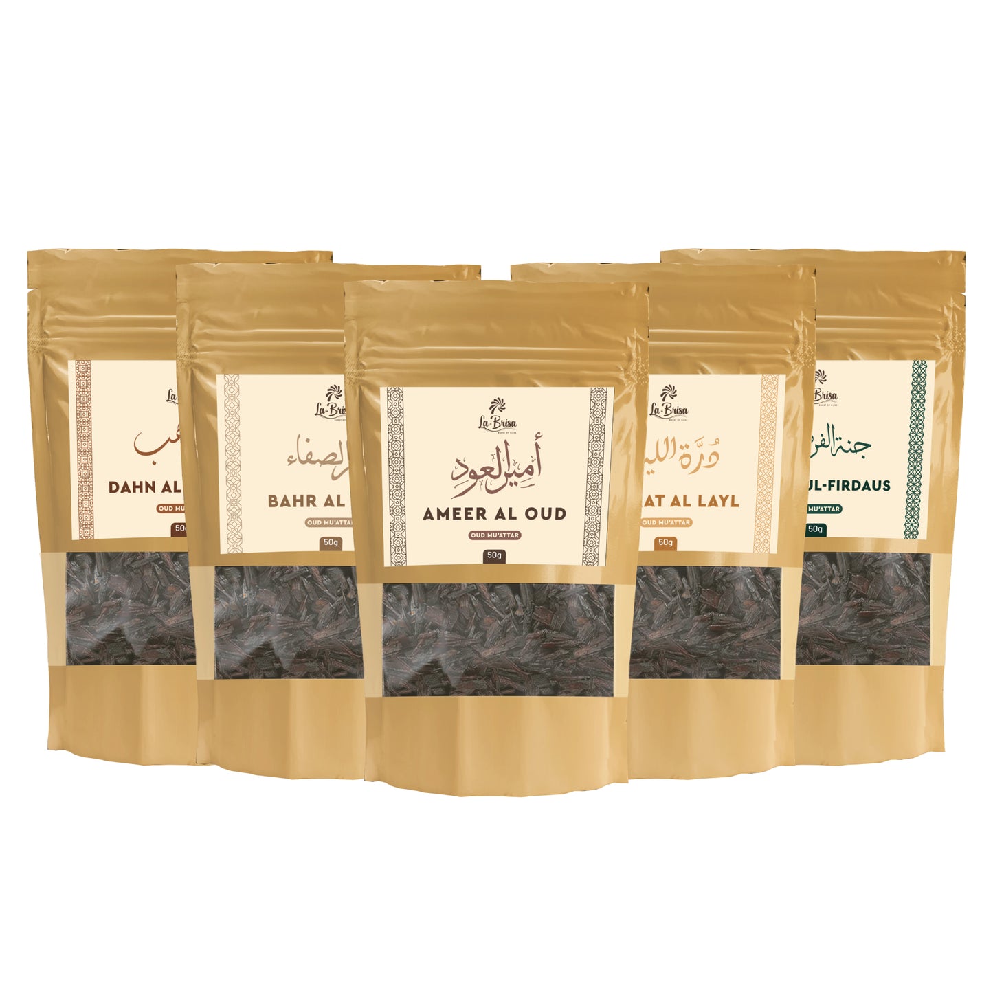 La Brisa Jannat ul Firdaus Bakhoor Oud Muattar | Fresh Herbal Earthy Traditional Arabian Fragrance | 50gms