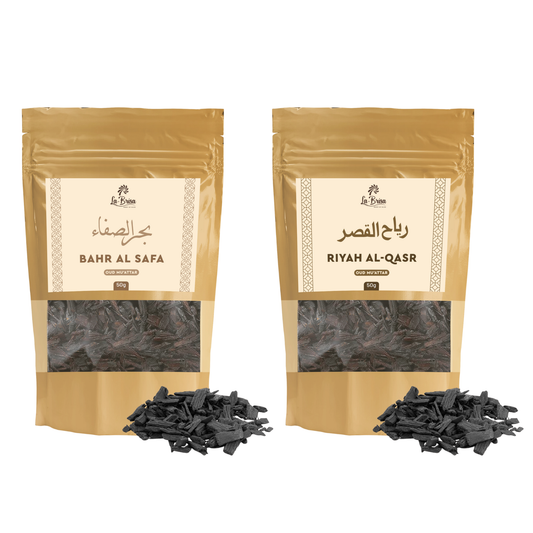 La Brisa Bahr Al Safa & Riyah Al-Qasr Bakhoor Oud Muattar Combo | Premium Arabian Oud Incense Set – 2 x 50g