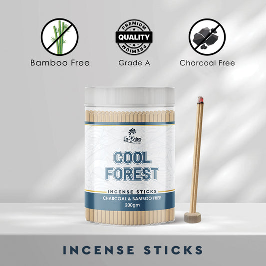 La Brisa Cool Forest Premium Dhoop Incense Sticks | Charcoal & Bamboo Free | Fresh, Floral, Woody Fragrance | 200gms