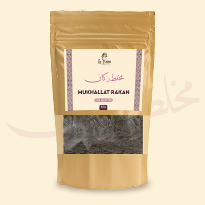 La Brisa Mukhallat Rakan Bakhoor Oud Muattar | Aromatic Spicy Floral Woody Fragrance | Arabic Bakhoor Incense | 50gms