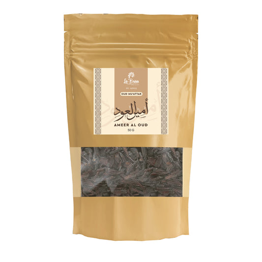La Brisa Ameer Al Oud Bakhoor Oud Muattar | Sweet Floral Woody | Arabic Oud Wood Chips | 50gms