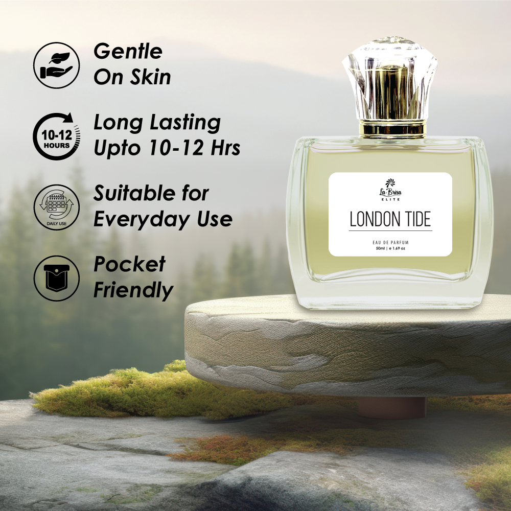 La Brisa (Elite) London Tide | Long Lasting Unisex Perfume | Lavender, Grapefruit, Bergamot, Jasmine & Musky Notes | Fresh & Aquatic Perfume | Ideal For Everyday Use | Eau De Parfum - 50ml |