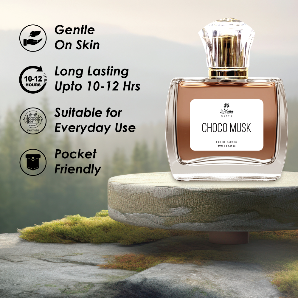 La Brisa (Elite) Choco Musk | Long Lasting Unisex Perfume | Amber, Spicy, Vanilla, Chocolate & Musk | Luxurious Scent For Both | Best Gifting Option For Your Closed Ones | Eau De Parfum - 50ml |