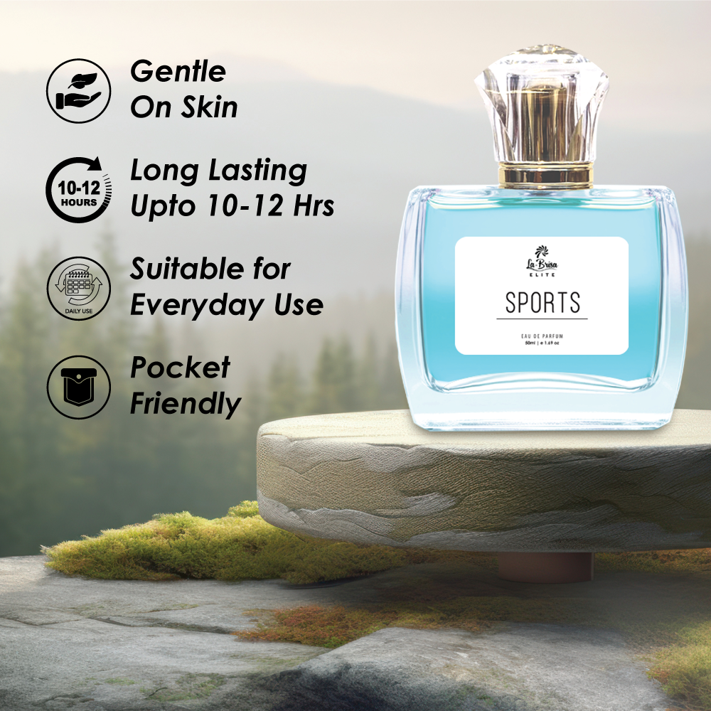 La Brisa (Elite) - Sports | Long-Lasting Perfume For Men | Mint, Mandarine, Geranium, Amber, Cedarwood & Musky Notes | Perfect Fragrance For Bold Up Your Confidence | Best Option For During Workouts, Jogging & Yoga | Eau De Parfum - 50ml |