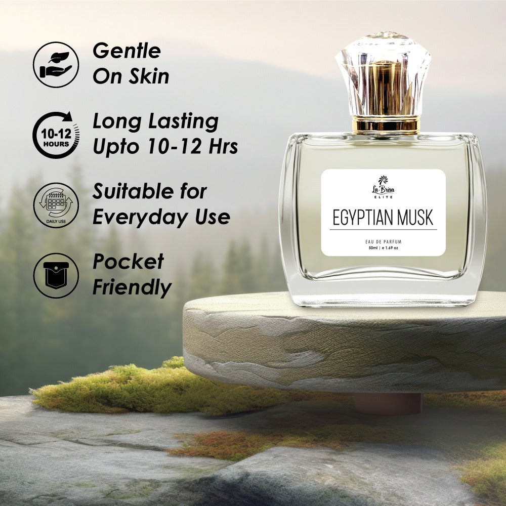 La-Brisa (Elite) Egyptian Musk | Long Lasting Unisex Perfume | Jasmine, Lily, Tuberose, Benzoin, Tonka Bean & Oud Notes | Premium Oud Perfume For Everyday Wear | Eau De Parfum - 50ml |