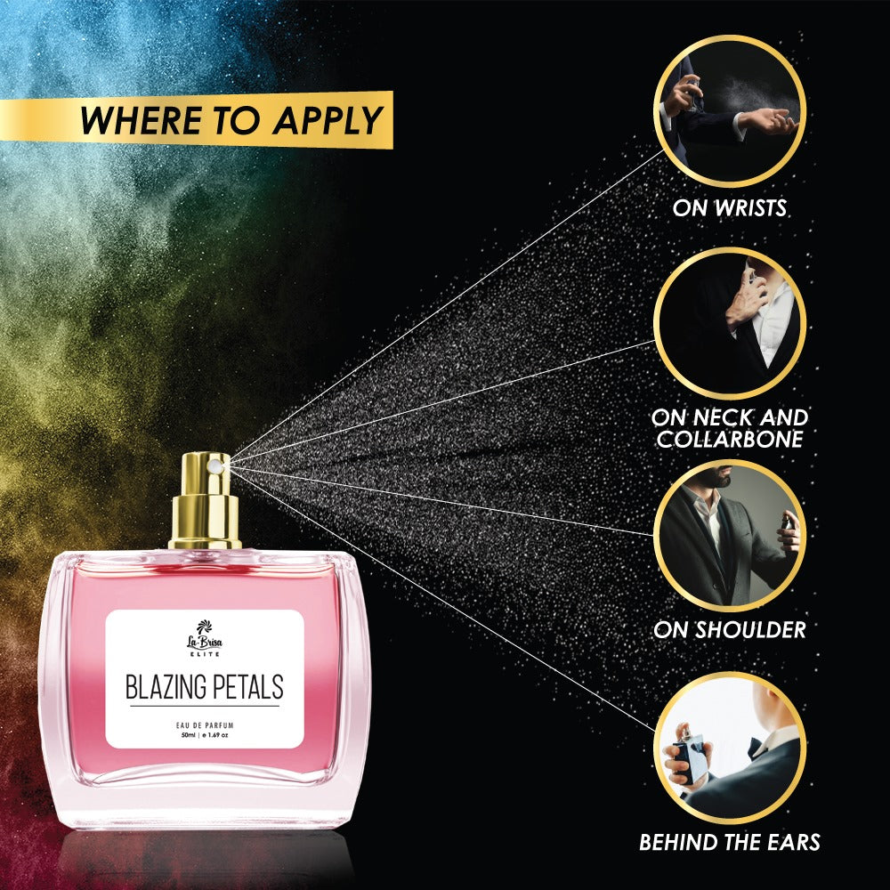La Brisa (Elite) - Blazing Petals | Long Lasting Unisex Perfume | Pink Pepper, Bergamot, Rose, Jasmine & Amber Notes | A sophisticated Fragrance Which Suits Your Personality | Best For Date Nights, Romantic Occasions | Eau De Parfum - 50ml |