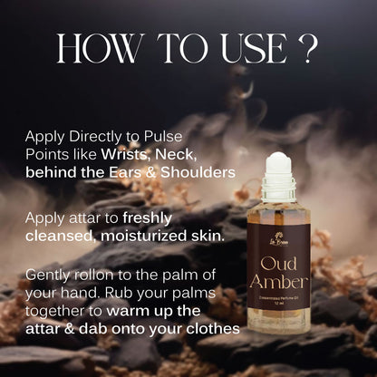 La Brisa Oud Amber Attar For Men | Premium Limited Edition Attar Roll On | Agarwood & Amber | 12ml