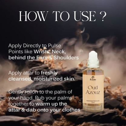 La Brisa Oud Azouz Attar For Men | Limited Edition | Fresh Woody Attar Perfume Roll On | 12ml