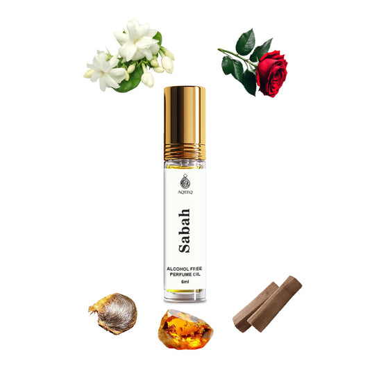 Aqeeq Sabah Attar For Men & Women | Inspired by Arba Wardat | Oriental Unisex Attar Roll On | 6ml