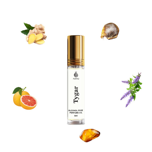 Aqeeq Tygar Attar For Men | Long Lasting Fresh Bold Strong Men Attar Roll On | 6ml