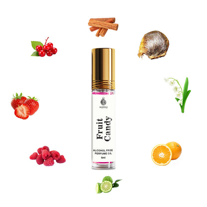 Aqeeq Fruit Candy Attar For Women | Sweet Fruity Cotton Candy Attar Perfume Roll On | Alcohol Free & Long Lasting | 6ml