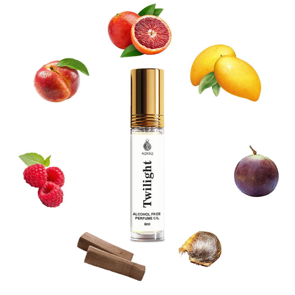 Aqeeq Twilight Premium Unisex Attar Perfume Roll On | Long Lasting Fruity Floral Attar For Men & Women | 6ml