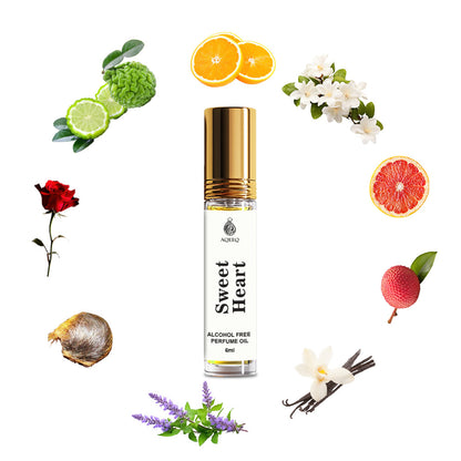 Aqeeq Sweet Heart Attar Perfume For Women | Long Lasting Fresh Floral Woody Attar Roll On | 6ml