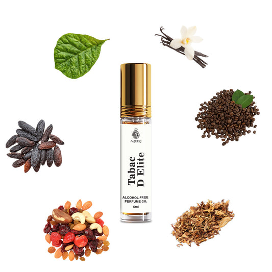 Aqeeq Tabac D'Elite Attar For Men & Women | Long Lasting Premium Tobacco Vanilla Unisex Attar Roll On | 6ml