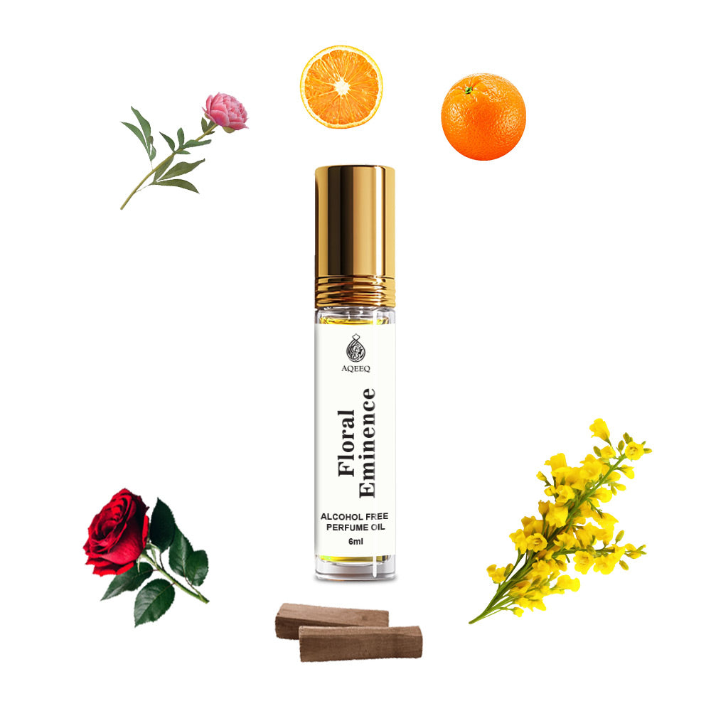 Aqeeq Floral Eminence Attar For Women | Long Lasting Floral Attar Perfume Roll On | Citrus Floral Woody Notes | 6ml