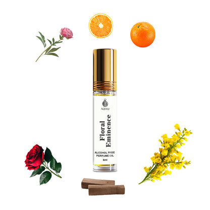Aqeeq Floral Eminence Attar For Women | Long Lasting Floral Attar Perfume Roll On | Citrus Floral Woody Notes | 6ml