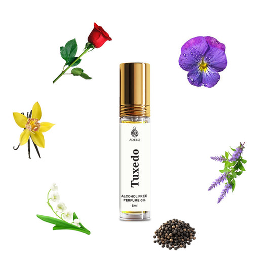 Aqeeq Tuxedo Attar For Men | Long Lasting Strong Bold Masculine Attar Perfume Roll On | 6ml