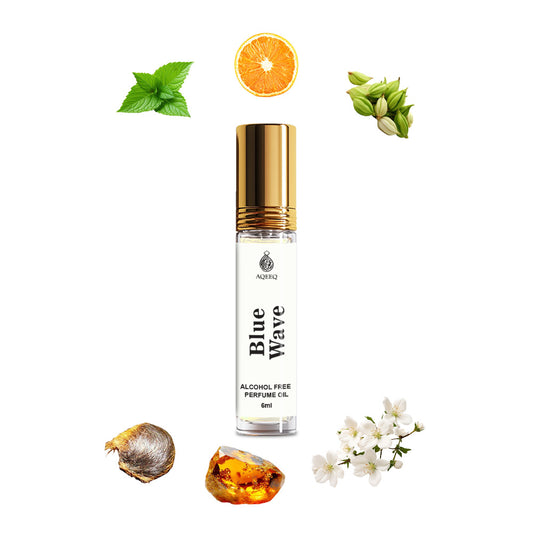 Aqeeq Blue Wave Attar For Men & Women | Long Lasting Fresh Aqua Citrus Perfume Oil Roll On | 6ml