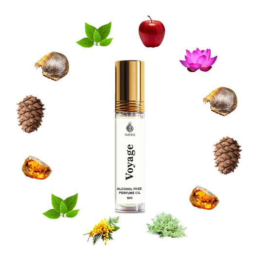 Aqeeq Voyage Attar For Men Roll On | Long Lasting Fresh Woody Attar Roll On | 6ml