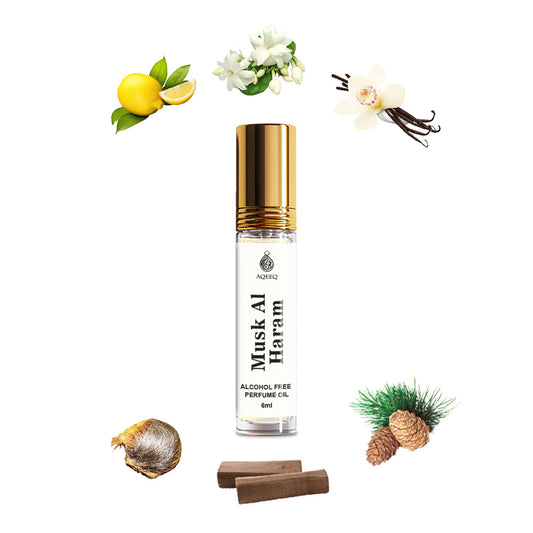 Aqeeq Musk Al Haram Arabian Attar For Men & Women | Long Lasting Arabic Musk Attar | Fresh Floral Woody Notes | 6ml