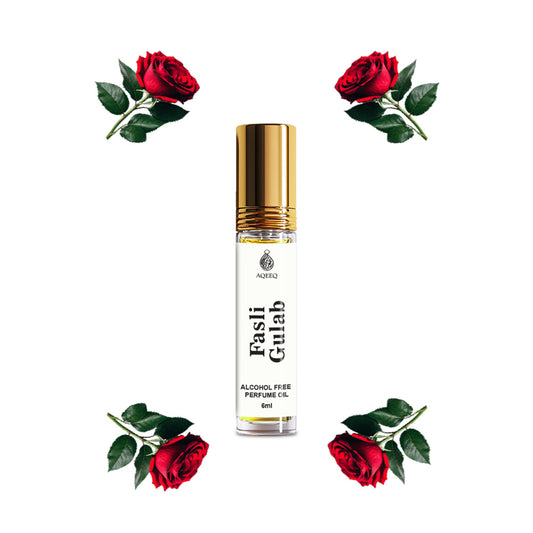 Aqeeq Fasli Gulab Attar For Men & Women | Long Lasting Unisex Rose Attar | 6ml