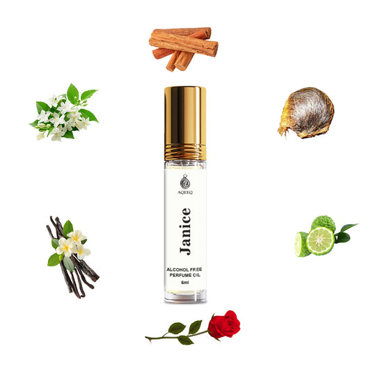 Aqeeq Janice Unisex Fruity Floral Attar | Long Lasting Fresh Vanilla Musk Attar For Men & Women | 5ml