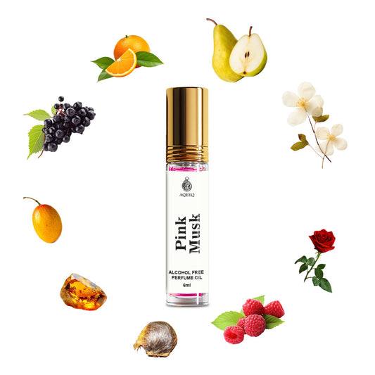 Aqeeq Pink Musk Unisex Attar Roll On | Long Lasting Fresh Strong Musk Attar Perfume For Men & Women | 6ml