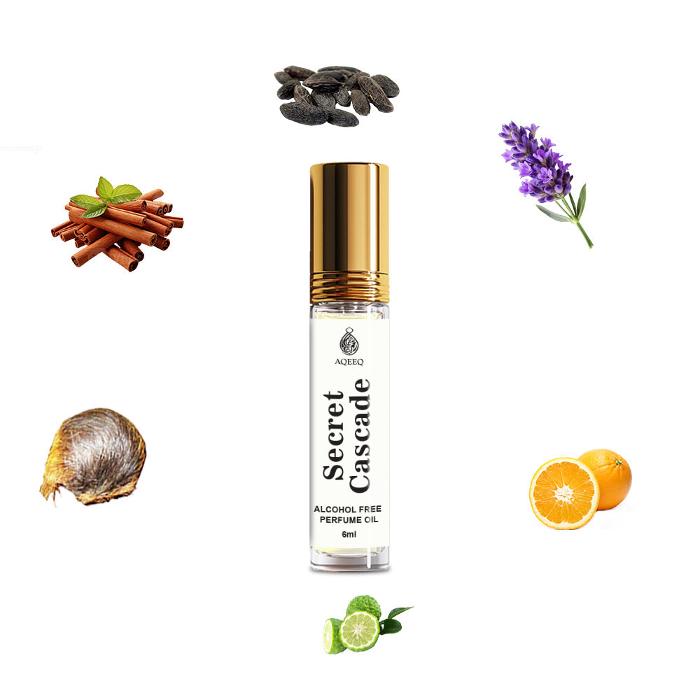 Aqeeq Secret Cascade Premium Attar For Men | Long Lasting Luxury Aqua Fresh Men Attar Roll On | 6ml