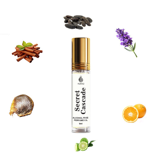 Aqeeq Secret Cascade Premium Attar For Men | Long Lasting Luxury Aqua Fresh Men Attar Roll On | 6ml