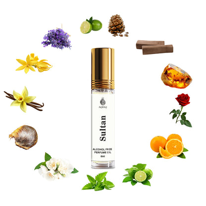 Aqeeq Sultan Oriental Attar For Men | Fresh Spicy Woody Long Lasting Modern Arabian Aroma | 6ml