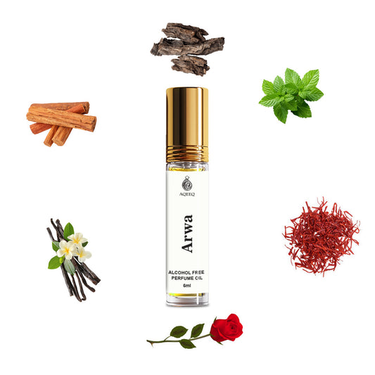 Aqeeq Arwa Arabic Attar For Men & Women | Unisex Arabian Oriental Floral Attar Roll On | 6ml