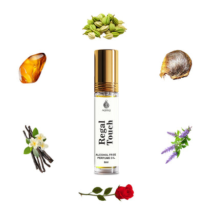 Aqeeq Regal Touch Attar For Men | Long Lasting Premium Men Attar Roll On | Fresh Floral Woody Fragrance | 6ml