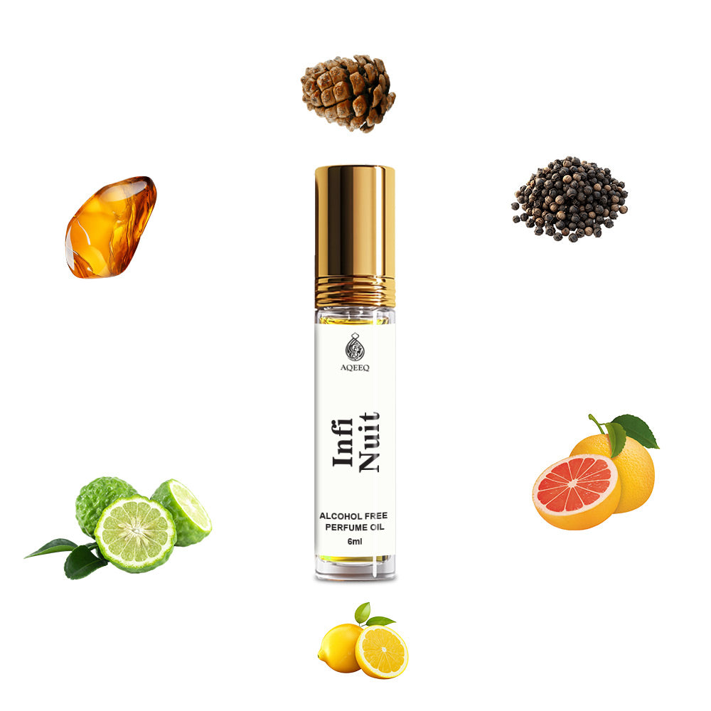 Aqeeq Infi Nuit Attar For Men | Strong Bold Fresh Aquatic Long Lasting Men Attar Roll On | 6ml