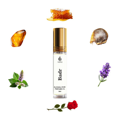 Aqeeq Badr Unisex Arabian Attar Roll On | Long Lasting Sweet Floral Arabic Attar For Men & Women | 6ml