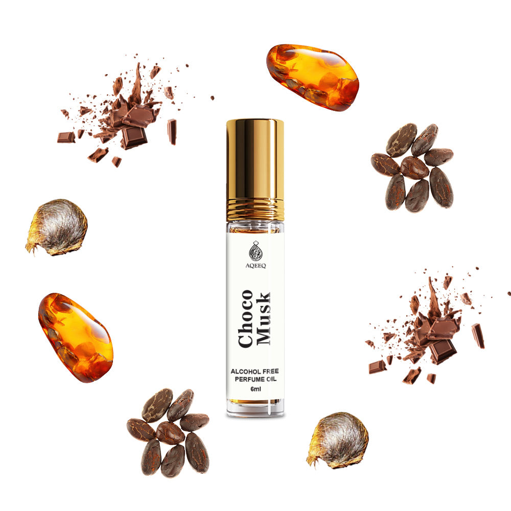 Aqeeq Choco Musk Attar For Men & Women | Long Lasting Chocolate Musk Unisex Attar Perfume Roll On | 6ml