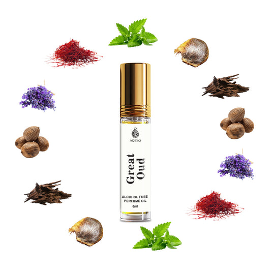 Aqeeq Great Oud Attar For Men | Inspired by Oud For Greatness | Strong Bold Long Lasting Attar Roll On | 6ml