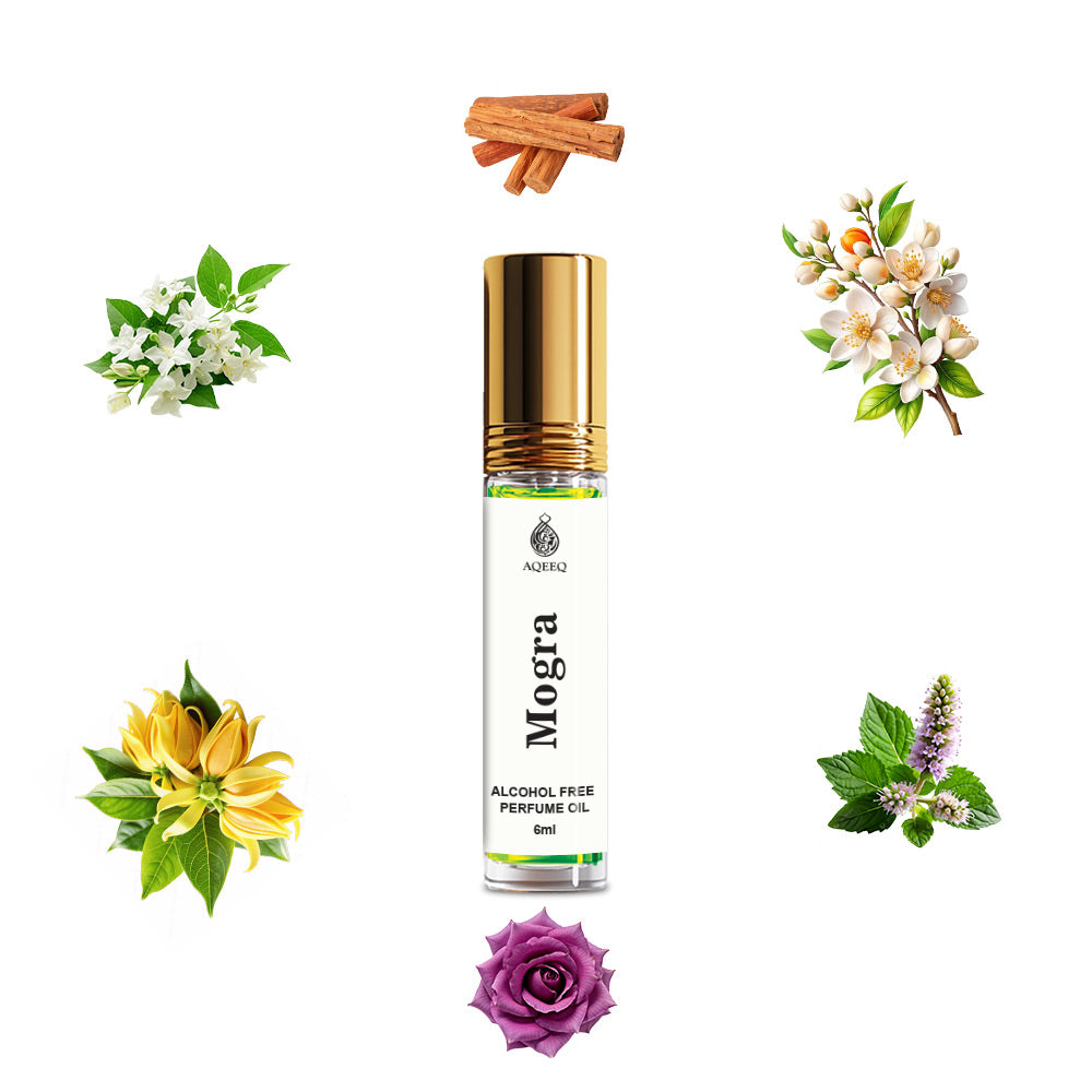 Aqeeq Mogra Attar For Men & Women | Sweet Floral Jasmine Unisex Attar Roll On | 6ml