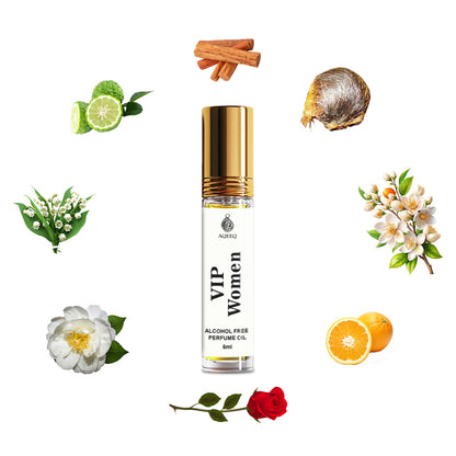 Aqeeq VIP Woman Attar For Women | Fresh Citrus Floral Musk Notes | Long Lasting Women Attar Perfume Roll On | 6ml