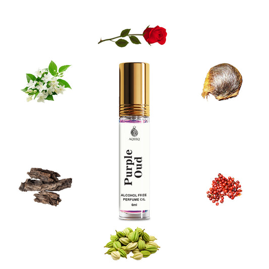 Aqeeq Purple Oud Unisex Attar Perfume Roll On | Long Lasting Attar For Men & Women | 6ml