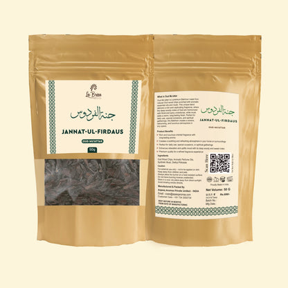La Brisa Jannat ul Firdaus Bakhoor Oud Muattar | Fresh Herbal Earthy Traditional Arabian Fragrance | 50gms