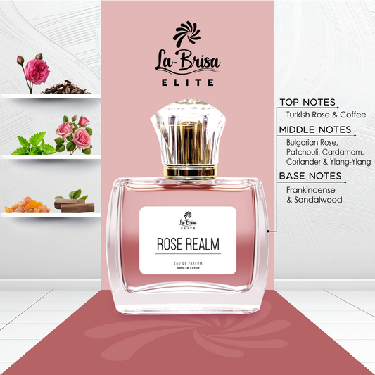 La Brisa (Elite) Rose Realm | Long Lasting Perfume For Women | Turkish Rose, Coffee, Patchouli, Cardamom & Sandalwood Notes | Luxurious Gifting Option For Women  | Eau De Parfum - 50ml |